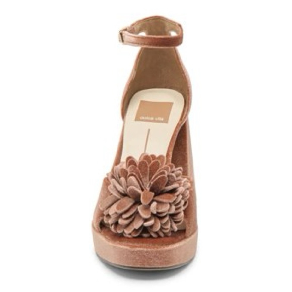 Dolce Vita Women Perel Flower Dark Rose Velvet Platform High Heel - Picture 5 of 9
